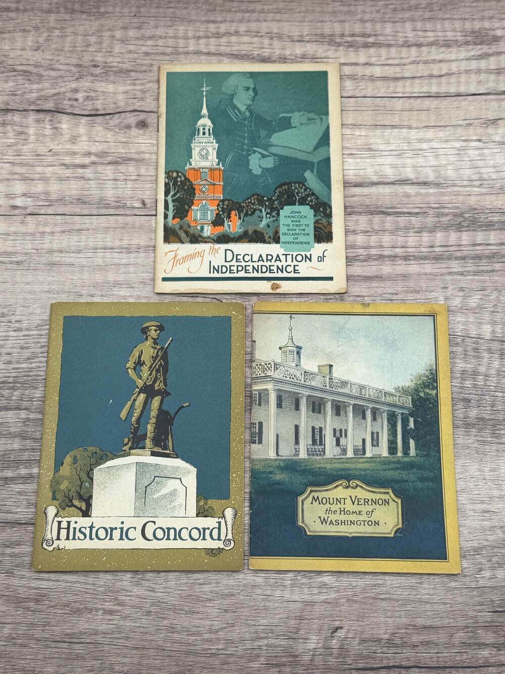 Vintage 1930s John Hancock Insurance Historical Booklets - Concord Mt Vernon Lot